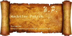 Wachtler Patrik névjegykártya